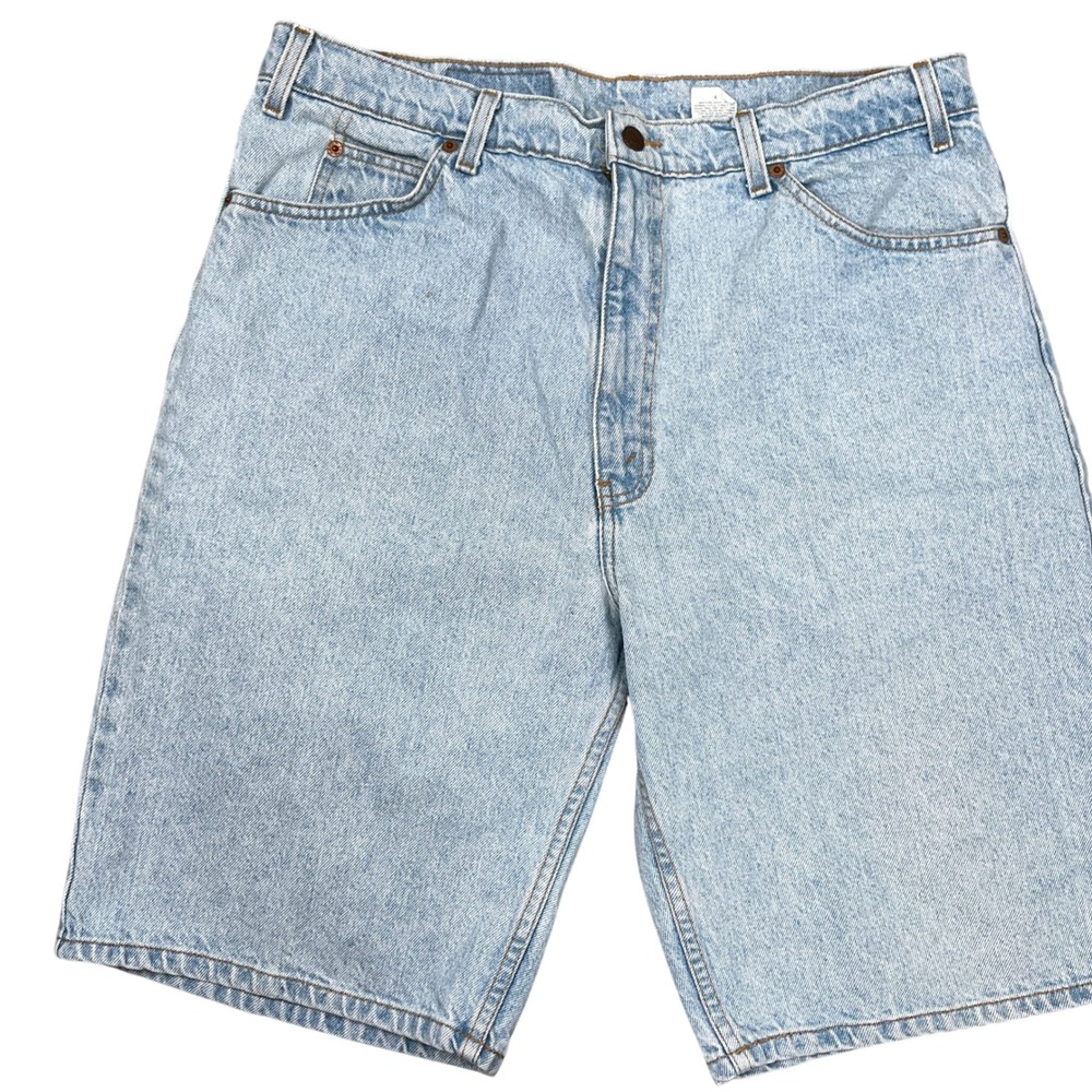 Levis 550 Shorts Mens 38 Light Blue Relaxed Fit Orange Tab Denim